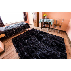 paklājs no kažokādas gabaliņiem, gara vilna